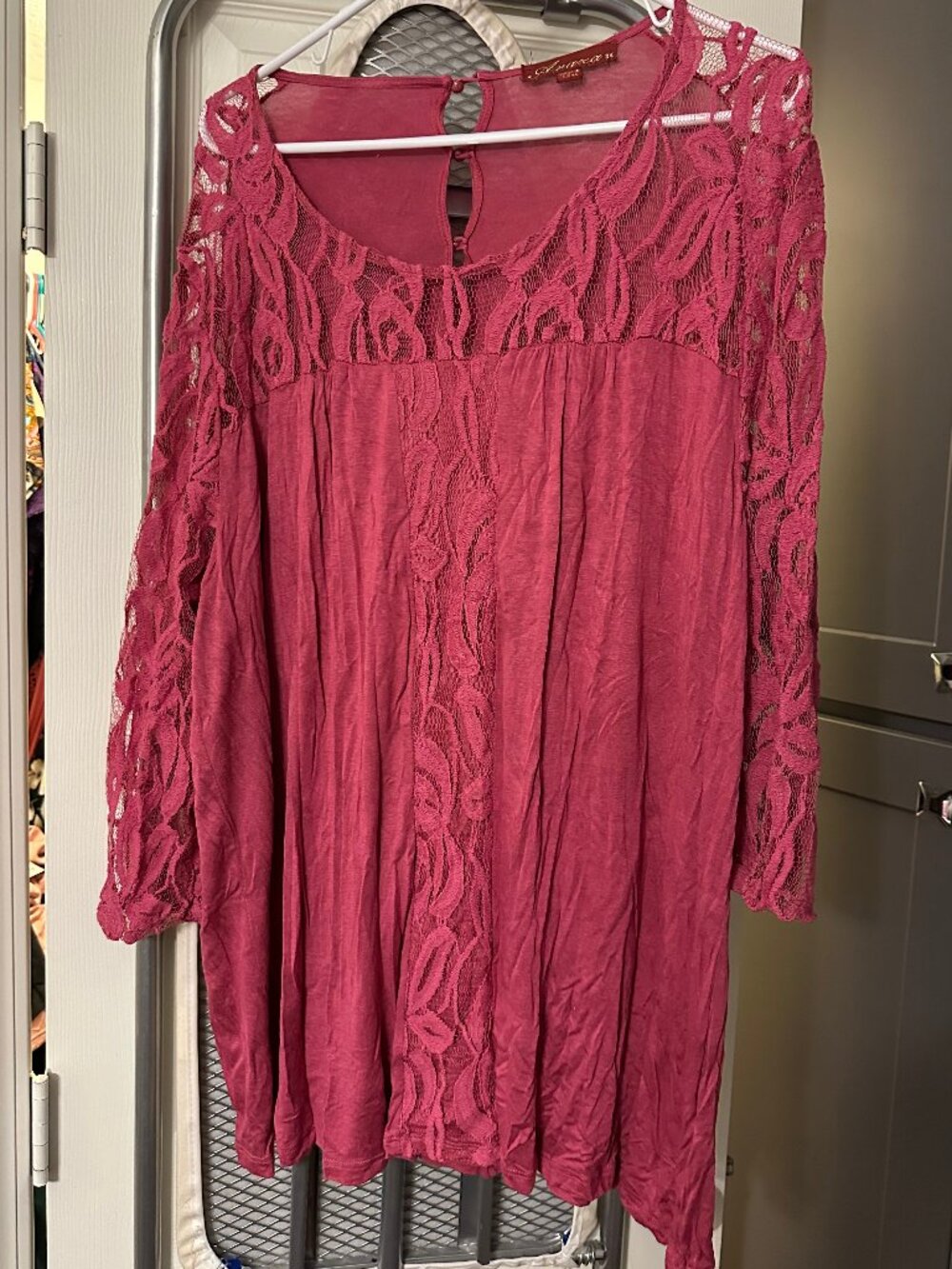 pink lace blouse